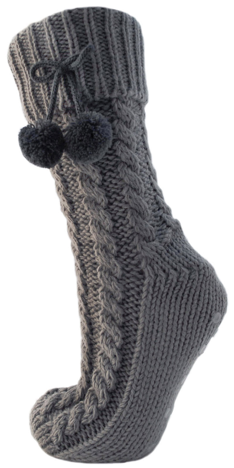 Womens Fleece Fur Lined Slipper Socks Thermal Girls Non Slip Slippers